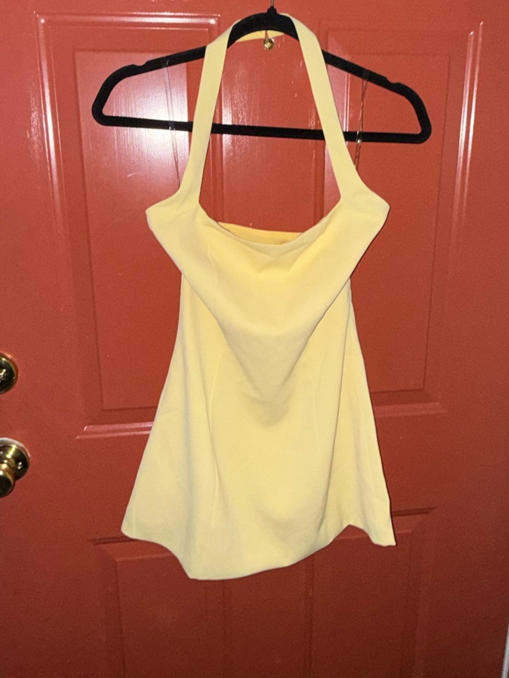 Yellow XXS Halter Mini Dress by Pepper Mayo